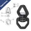 Digtichnny Swivel Hook for Swing, Safety Swing Swivel with 2 Carabiners, Rotational Device Swing Spinner for Web Tree Tire Rope Swing, Aerial Dance, Childrens Swing, Hanging Hammock view 3