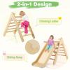 HONEY JOY Triangle Climber with Ramp, Kids Climbing Triangle Ladder for Daycare, Gym & Playground, Wooden Montessori Climbing Toys for Toddlers, Gift for Boys Girls view 2