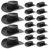 jojofuny 20 Pcs Plastic Mini Hat, Cute Mini Western Hats, Mini Hats DIY Craft for Dollhouse Decorations Miniature Doll Hats Doll Dress Up Party Accessories(Black) view 1
