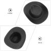 jojofuny 20 Pcs Plastic Mini Hat, Cute Mini Western Hats, Mini Hats DIY Craft for Dollhouse Decorations Miniature Doll Hats Doll Dress Up Party Accessories(Black) view 3
