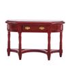 LIZEALUCKY Miniature Wood Side Table Dollhouse Tea Table Half Round Table Model 1: 12 Scale Miniature Accessories for DIY Dollhouse Furniture view 1