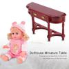 LIZEALUCKY Miniature Wood Side Table Dollhouse Tea Table Half Round Table Model 1: 12 Scale Miniature Accessories for DIY Dollhouse Furniture view 2