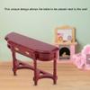 LIZEALUCKY Miniature Wood Side Table Dollhouse Tea Table Half Round Table Model 1: 12 Scale Miniature Accessories for DIY Dollhouse Furniture view 3