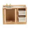 1:12 Dollhouse Miniature Furniture Bathroom Kitchen Sink with Cabinet Basin Set Dolls House Light Oak Sink Unit with Towel Rail Miniature Wooden Kitchen Furniture view 4