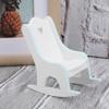 1pcs Doll House Wooden Chairs 1:12 Christmas Dollhouse Model Chairs Mini Dollhouse Wooden Rocking Chairs for Dollhouse Accessories Furniture Decoration,White view 1