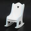 1pcs Doll House Wooden Chairs 1:12 Christmas Dollhouse Model Chairs Mini Dollhouse Wooden Rocking Chairs for Dollhouse Accessories Furniture Decoration,White view 4