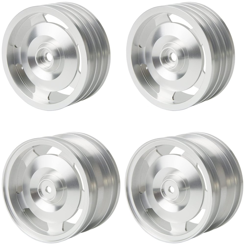 HobbyMarking RC Car Aluminum Front/Rear Wheels Hub Rims for Tamiya DT-02 DT-03 Chassis 1/10 Off-Road Buggy Car Upgrades Parts