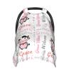 Personalized Cute Little Cow Baby Car Seats Canopy for Babies with Name, Custom Monogram Car Seat Covers for Girls, Opening Minky Nursing Breastfeeding Cover Infant Carseat Canopies for Newborn view 1