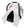 Personalized Cute Little Cow Baby Car Seats Canopy for Babies with Name, Custom Monogram Car Seat Covers for Girls, Opening Minky Nursing Breastfeeding Cover Infant Carseat Canopies for Newborn view 2