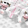 Personalized Cute Little Cow Baby Car Seats Canopy for Babies with Name, Custom Monogram Car Seat Covers for Girls, Opening Minky Nursing Breastfeeding Cover Infant Carseat Canopies for Newborn view 4