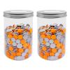 Mczxon Large Coin Bank Jar 2-Pack, Big Clear Plastic Coin Money Tip Change Saving Piggy Jar with Silver Slotted Lid, Large Plastic Coins Piggy Money Change Clear Bank for Adults Teens Kids, XL view 1