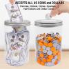 Mczxon Large Coin Bank Jar 2-Pack, Big Clear Plastic Coin Money Tip Change Saving Piggy Jar with Silver Slotted Lid, Large Plastic Coins Piggy Money Change Clear Bank for Adults Teens Kids, XL view 3