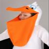 Fun Costumes Pelican Bird Costume for Kids - Fleece Suit, Headpiece, Pants with Shoe Cover- Small, Orange view 2