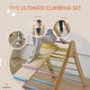 Avenlur Olive 3 in 1 Foldable Triangle Ladder and Slide - Montessori Climbing Set - Indoor Wood Climbing Gym for Children Ages 1 to 6 Years - Baby Climbing Triangle (Colorful, Large) view 3