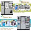 Lil' Jumbl Kids Kitchen Set, Pretend Wooden Play Kitchen, Battery Operated Icemaker, Burners, Faucet & Microwave Makes Realistic Sound & Light, Pots & Pan Included - Charcoal view 2