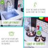 Lil' Jumbl Kids Kitchen Set, Pretend Wooden Play Kitchen, Battery Operated Icemaker, Burners, Faucet & Microwave Makes Realistic Sound & Light, Pots & Pan Included - Charcoal view 4