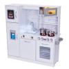 Lil' Jumbl Kids Kitchen Set, Pretend Wooden Play Kitchen, Battery Operated Icemaker, Burners, Faucet & Microwave Makes Realistic Sound & Light, Pots & Pan Included - White view 1