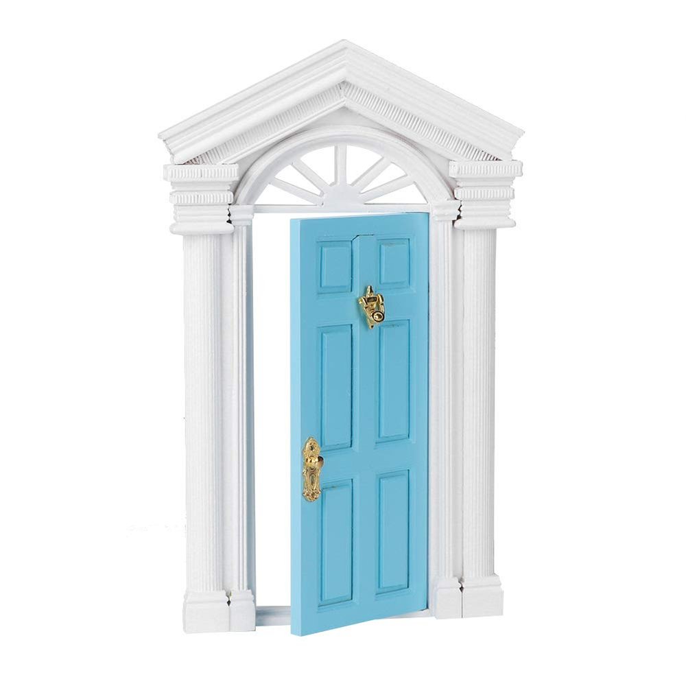 1:12 Dollhouse Wooden Door, Miniature Fairy Door for 1:12 Scale Dollhouses, Birch Wood Decoration Accessory