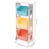 YIYIBYUS Kids Toy Box Storage Organizer 3-Tier Utility Rolling Cart with Universal Wheels, Cute Smiley Design, Doll Toys Snacks Bins Rack Shelf for Children's Rooms, Living Rooms view 3