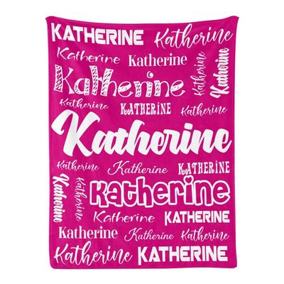 attentive Arts Personalized Blanket Custom Baby Blanket with Name Personalized Name Blanket for Adults Kids Family (Rose red, 50 x 60)