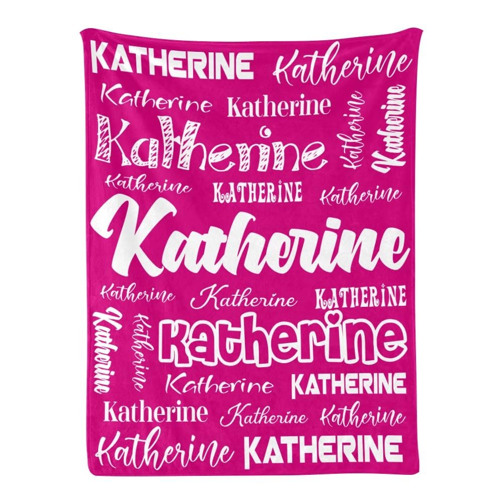 attentive Arts Personalized Blanket Custom Baby Blanket with Name Personalized Name Blanket for Adults Kids Family (Rose red, 50 x 60)