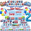 Chugga Chugga Two Two Party Supplies,Train 2nd Birthday Party Supplies,2nd Birthday Decorations For Boys,Chugga Chugga Two Two Party Decorations, view 1