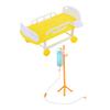 TOYANDONA Mini Hospital Bed Toy with Wheels and Guardrails Medical Playset for Kids Pretend Doctor Nurse Role Playing Educational Toy 7.87X4.13X3.81In view 1