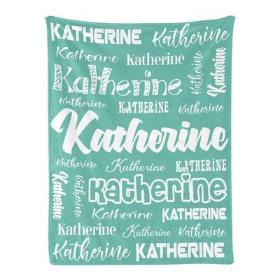 attentive Arts Personalized Blanket Custom Baby Blanket with Name Personalized Name Blanket for Adults Kids Family (Light Green, 50 x 60)