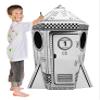 Adventure Awaits! Kids Cardboard Rocket Playhouse - Color, Draw, and Customize - Great for Playtime and Arts-and-Crafts Time view 3