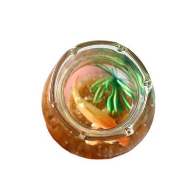 1: 12 Miniature Glass Fish Tank Bowl, Miniature Aquarium Ornament, Mini Fish Tank Desktop Landscape Ornaments(Round)