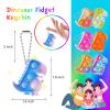 Dinosaur Party Favors Dinosaur Keychains Kids Party Favors Fidget Toys Bulk 30 Pack Mini Pop Fidget Keychain Its, Dino Favors for Kids 4-8 Children Mini Supplies It Small Birthday Decorations Trinkets view 2