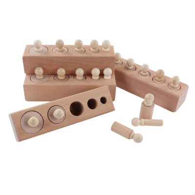 Keenso Cylinder Socket Educational Knobbed Cylinders Blocks for Early Childhood Math, Bead Counting, Winding Bead Toys