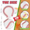 200 Pcs Baseball Paper Plates 9'' and 7'' Disposable Baseball Party Plates Baseball Serving Trays Baseball Snack Platter for Baseball Game Day Theme Birthday Decorations Supplies Family Dinner view 2