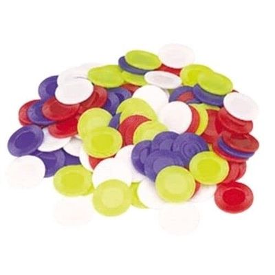 ARC-POWER for 100 Piece Mini Small Round Plastic Chip Colored Cheap for Poker or Bingo Game