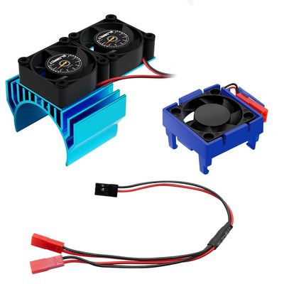 GLOBACT VXL-3s ESC Dual Fan Set for 1/10 Slash 4x4 Stampede Rustler Velineon VXL-3s Cooling Fan (Blue)