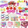 Lulu Home 136 PCS Valentine's Day Party Favors for Kids, Heart Shaped Glasses, Rubber Ducks, Erasers, Slinky, Bracelets, Stampers and more Novelty Toys Assortment for Classroom Prizes Gift Exchange view 1