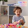 Lulu Home 136 PCS Valentine's Day Party Favors for Kids, Heart Shaped Glasses, Rubber Ducks, Erasers, Slinky, Bracelets, Stampers and more Novelty Toys Assortment for Classroom Prizes Gift Exchange view 3