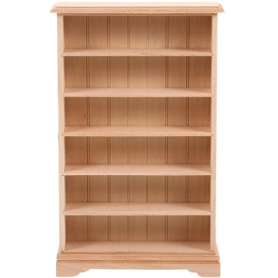 HANABASS 1 12 Scale Dollhouse Miniature Bookshelf Storage Shelf Wooden Dollhouse Furniture Accessory for Doll House Decor and DIY Micro Landscape