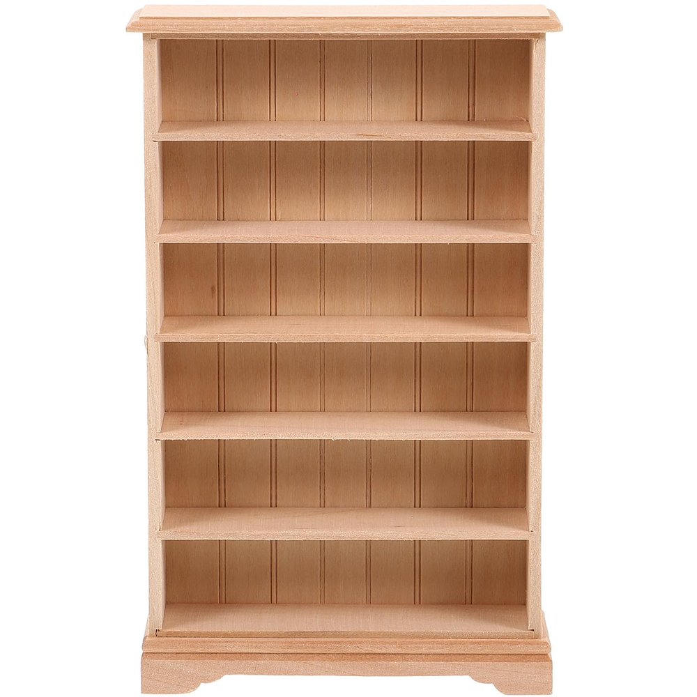 HANABASS 1 12 Scale Dollhouse Miniature Bookshelf Storage Shelf Wooden Dollhouse Furniture Accessory for Doll House Decor and DIY Micro Landscape