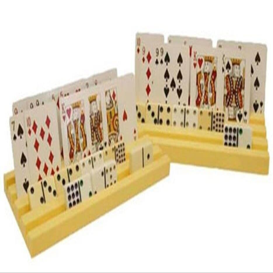ARC-POWER for 2 Piece Plastic Playing Card and Domino Holder Rack Holding Game Display Stand