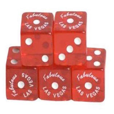 ARC-POWER for 100 Pack of Fabulous Las Vegas Clear Red Dice for Craps
