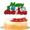 1Pcs Red Green Glitter Merry Christmas Cake Topper Christmas Tree Snowflake Cake Picks Merry Xmas Theme Happy New Year Party Decorations Supplies view 1