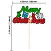 1Pcs Red Green Glitter Merry Christmas Cake Topper Christmas Tree Snowflake Cake Picks Merry Xmas Theme Happy New Year Party Decorations Supplies view 2