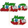 1Pcs Red Green Glitter Merry Christmas Cake Topper Christmas Tree Snowflake Cake Picks Merry Xmas Theme Happy New Year Party Decorations Supplies view 3