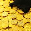 Charniol 300 Pcs St. Patrick's Day Gold Coins Plastic Gold Coins Bulk with Skull Pattern for Pirate Party Treasure Game Novelty Birthday Party Favors view 2