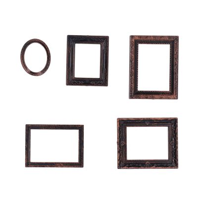 Miniature Picture Frame, Vintage Lifelike Exquisite Mini Photo Frame for 112 Dollhouse 5pcs Doll Accessories