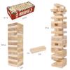 GOTHINK Tumble Tower Game for Kids and Adults, 54pcs Wooden Board Stacking Game for Family Games Night, Classical Wood Blocks Game, Standard Size view 2