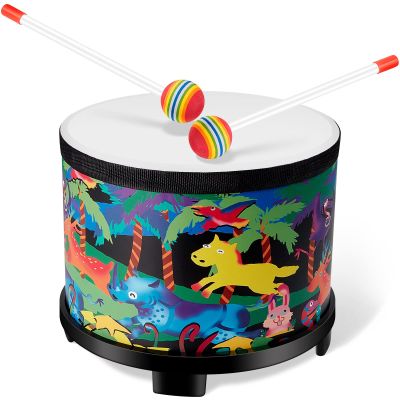 Floor Tom Drum 8 Inch Music Drum with 2 Sticks, Musical Kids Instruments Set Percussion Instruments for Children Boy Girl Baby Toddler Gifts Birthday