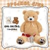 Meooeck Giant Bear 5 Feet Big Giant Large Stuffed Bear 59'' Plush Cute Huge Tall Light Brown Stuffed Valentines Day Gift for Girlfriend Wife Lover Birthday Present view 2