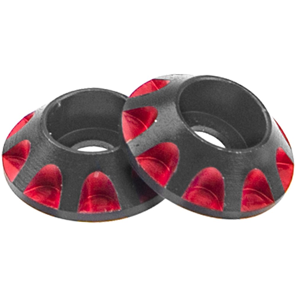 2Pcs HIRCQOO 1/10 RC Wing Buttons RC Metal Rear Wing Buttons Gasket OD 11mm Compatible with HPI HSP Redcat Traxxas Axial 1/10 RC Off Road Truck Buggy Racing Car (Red)